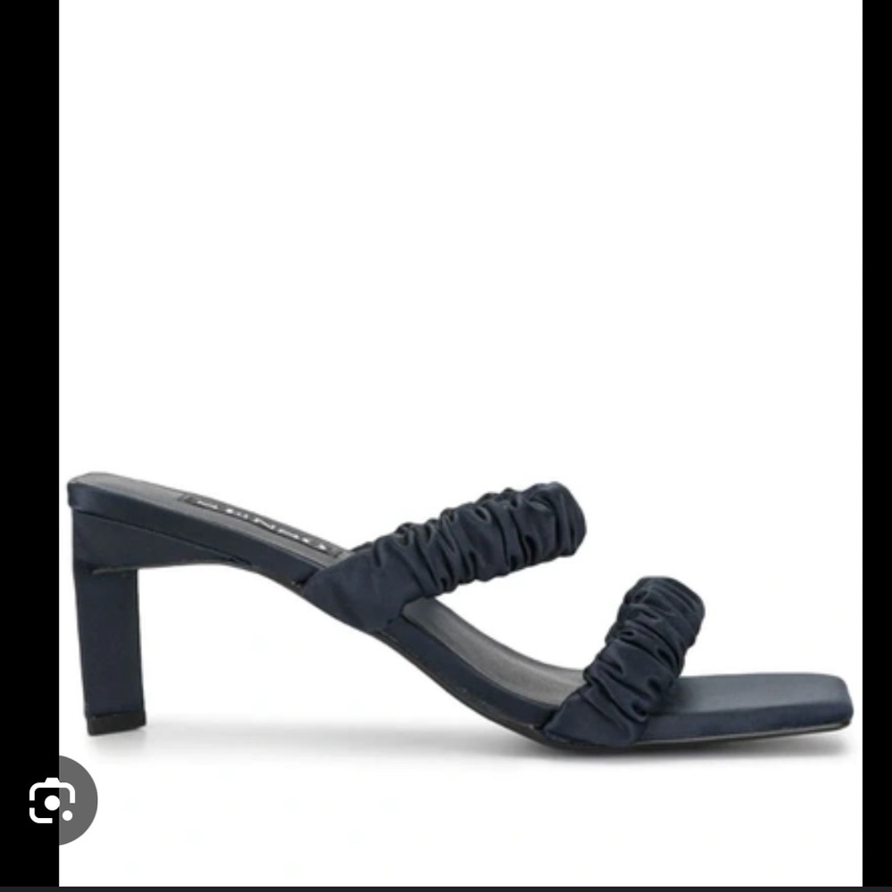 Senso Luna Satin Ruched Sandals - Navy